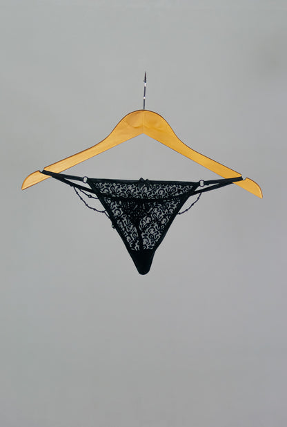 Tanga Fio Dental de Renda Bordada
