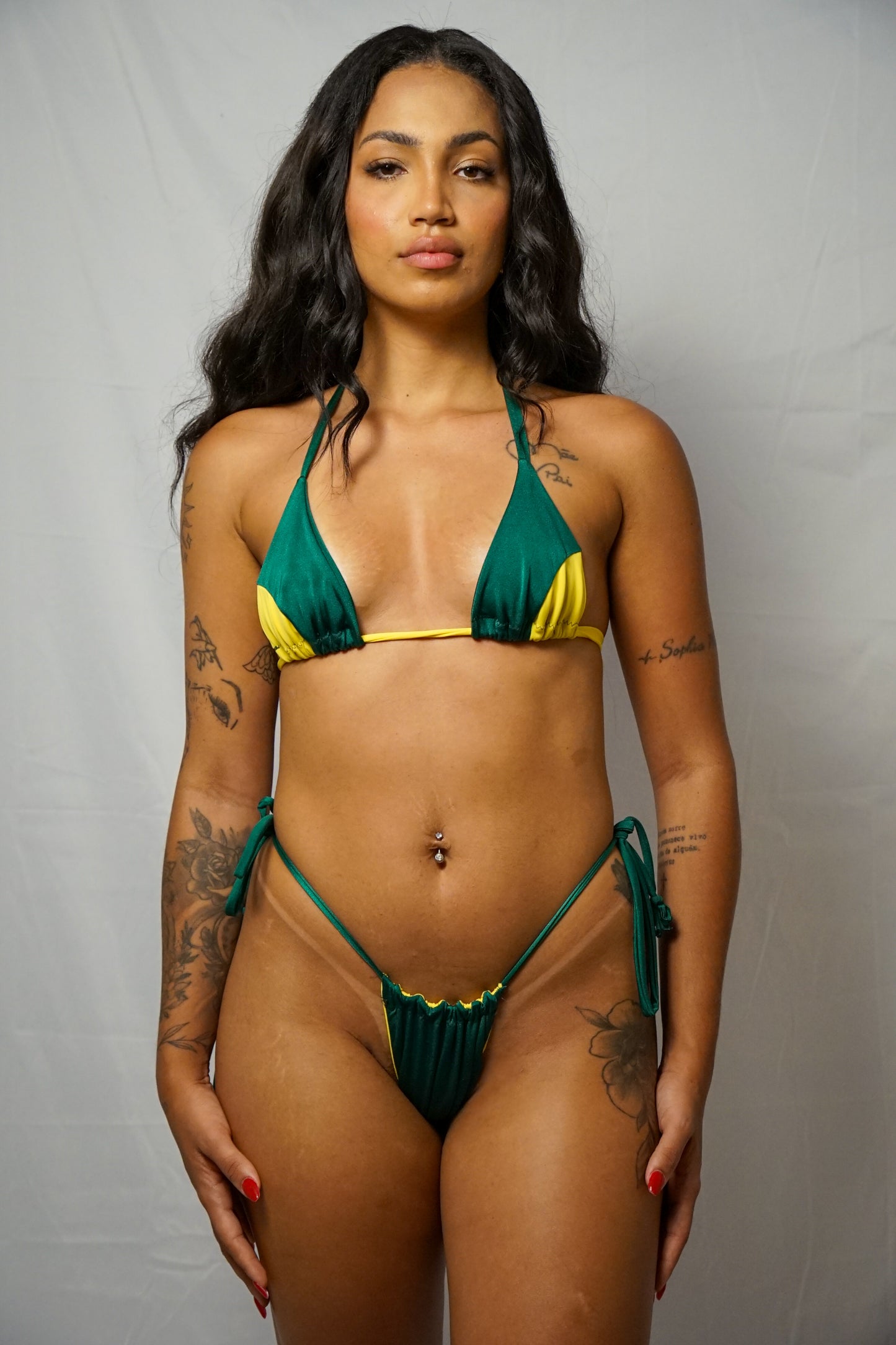 Top fita Naiá verde e amarelo
