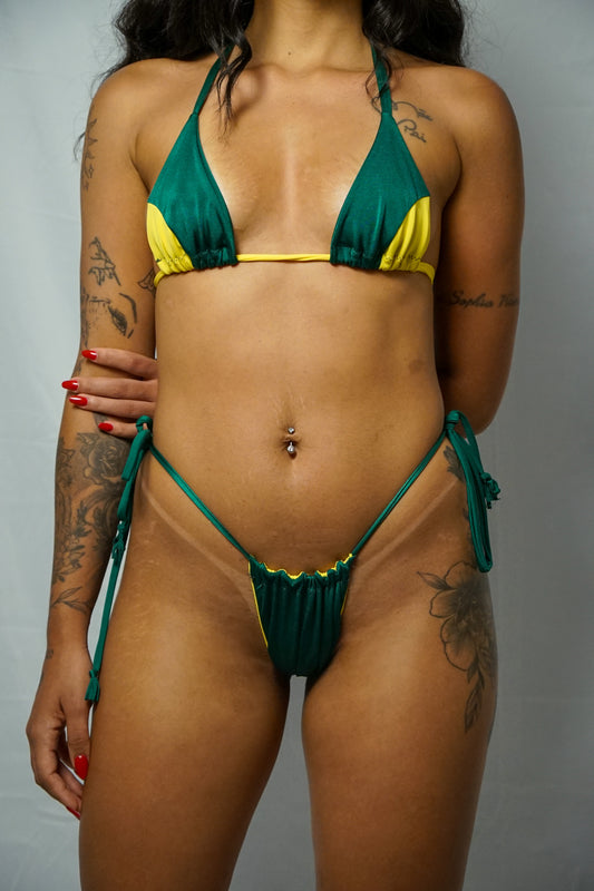 Cueca fita Naiá verde e amarelo