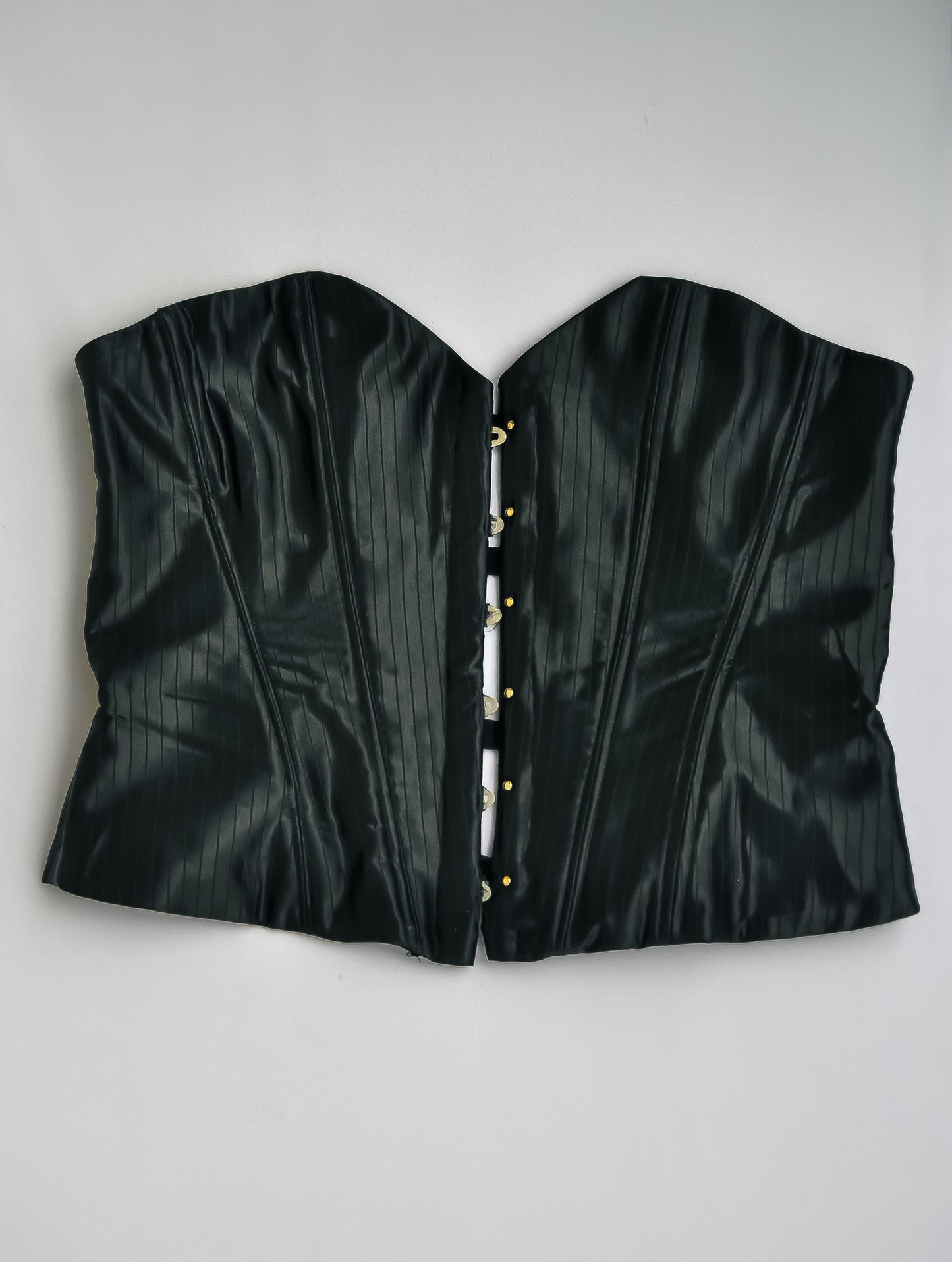 Corset Bia preto em cetim Fatale